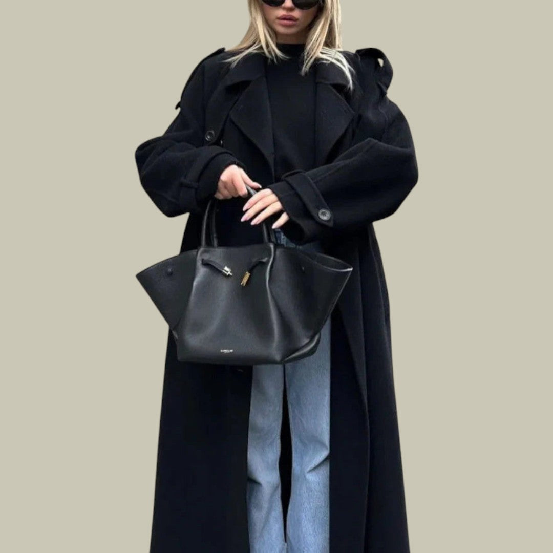 Womens Coat Double Breasted Wool Blend