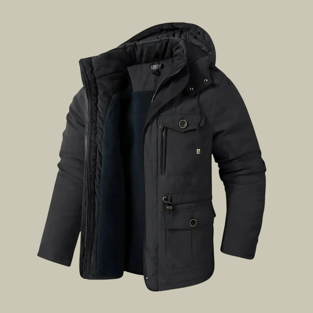 Mens Jacket Warm Autumn Waterproof Hooded