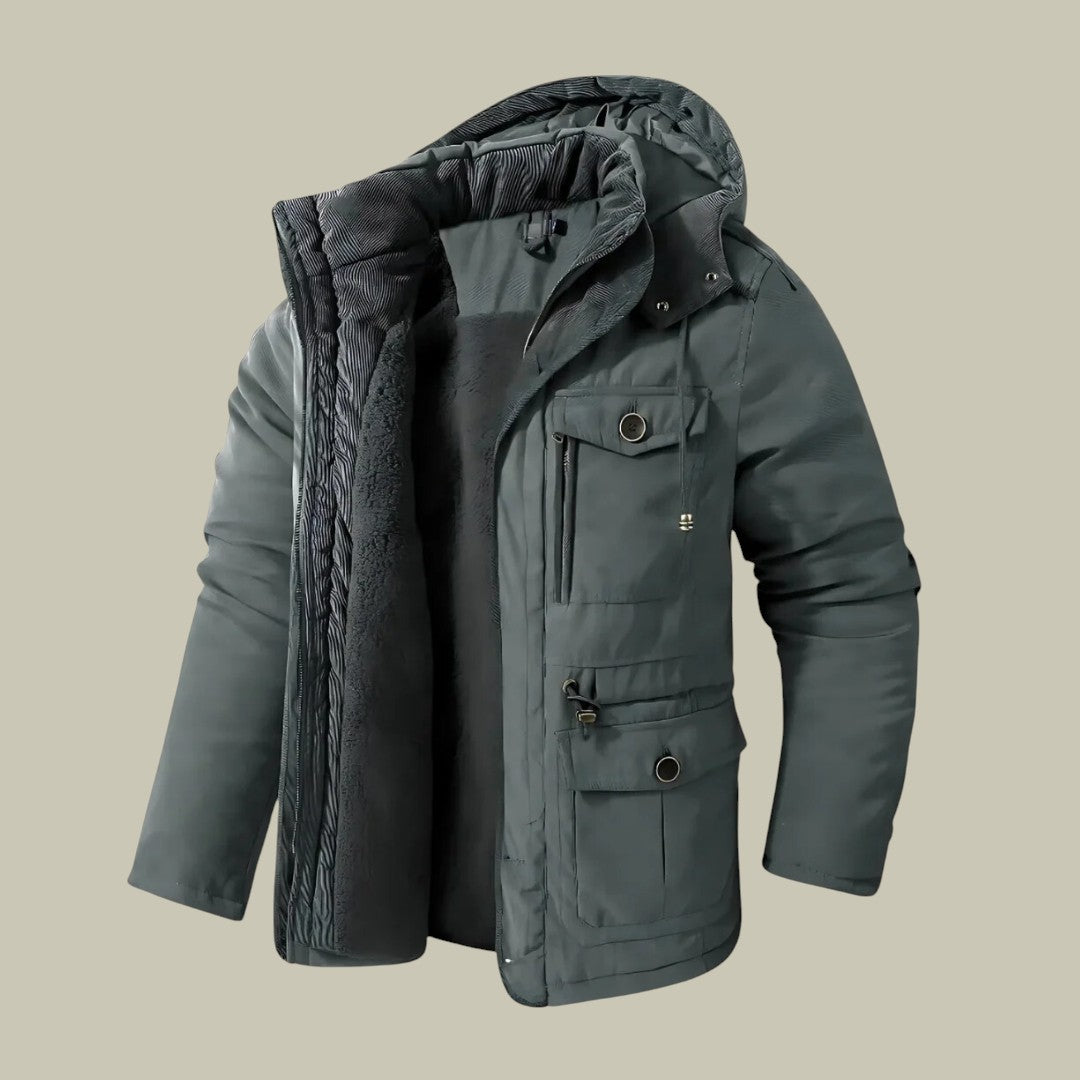 Mens Jacket Warm Autumn Waterproof Hooded