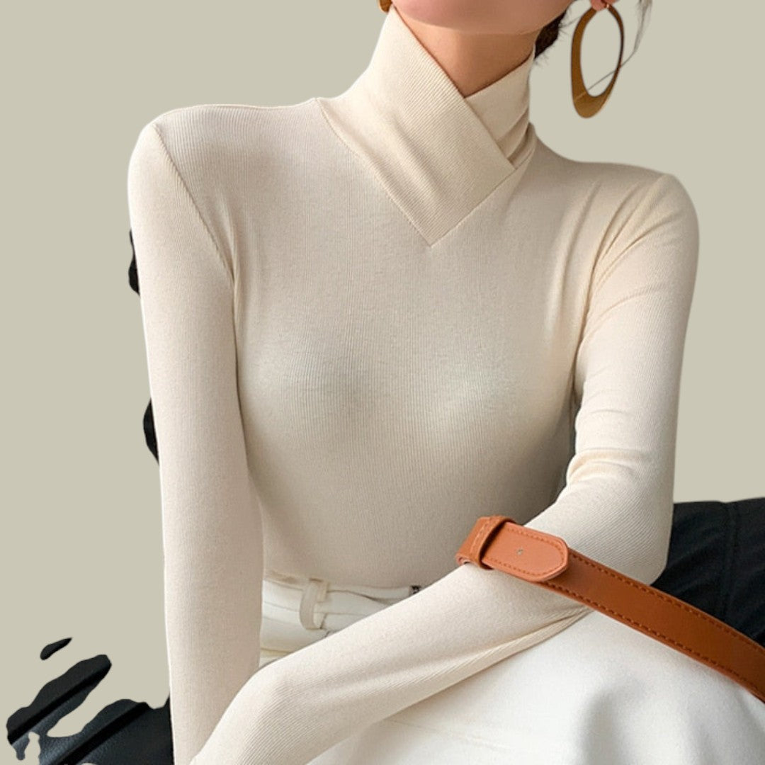 Womens Elegant Turtleneck Knit Sweater