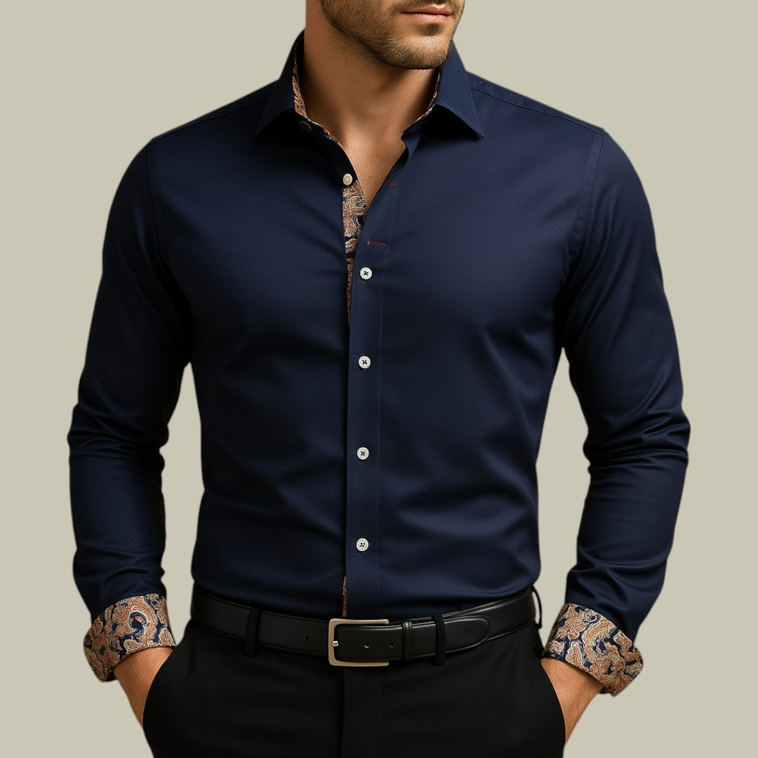 Mens Long Sleeve Shirt Slim Fit