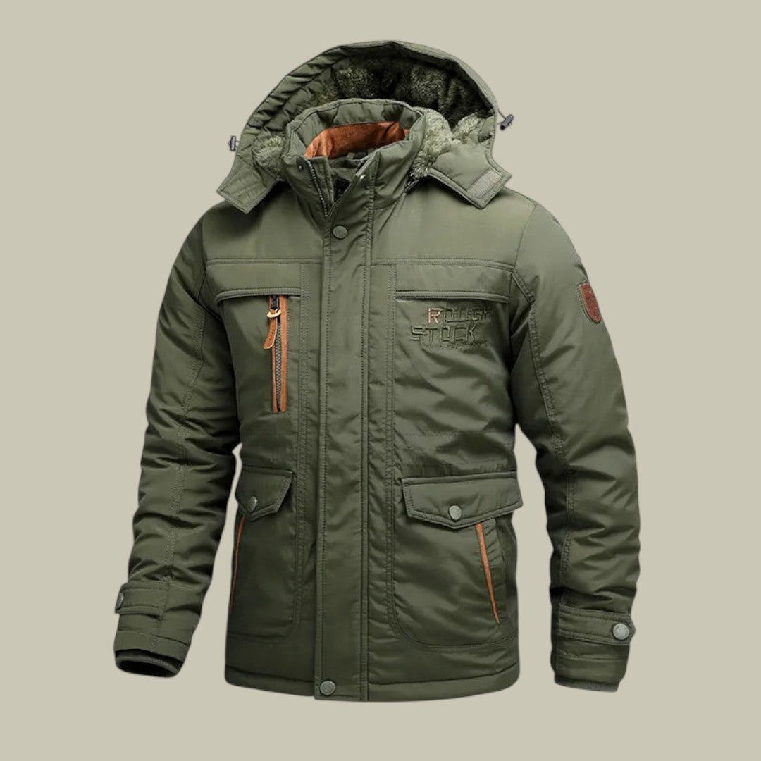 Mens Winter Jacket Pockets Warm