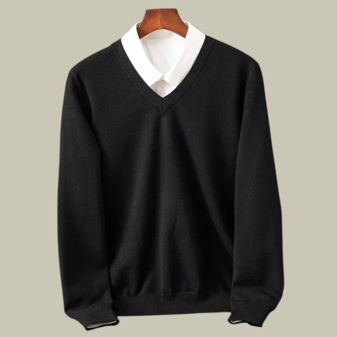 Mens V-Neck Sweater Business Autumn