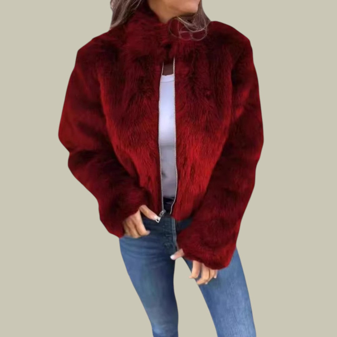Womens Coat Fluffy Faux Fur Autumn