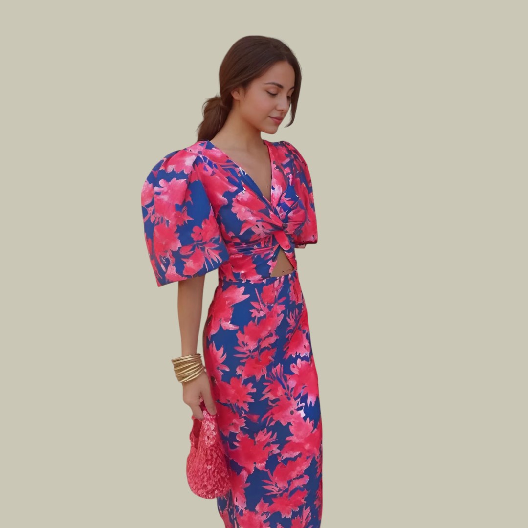 Lux & Classy  • Women's Stylish Puff Sleeves Dress
