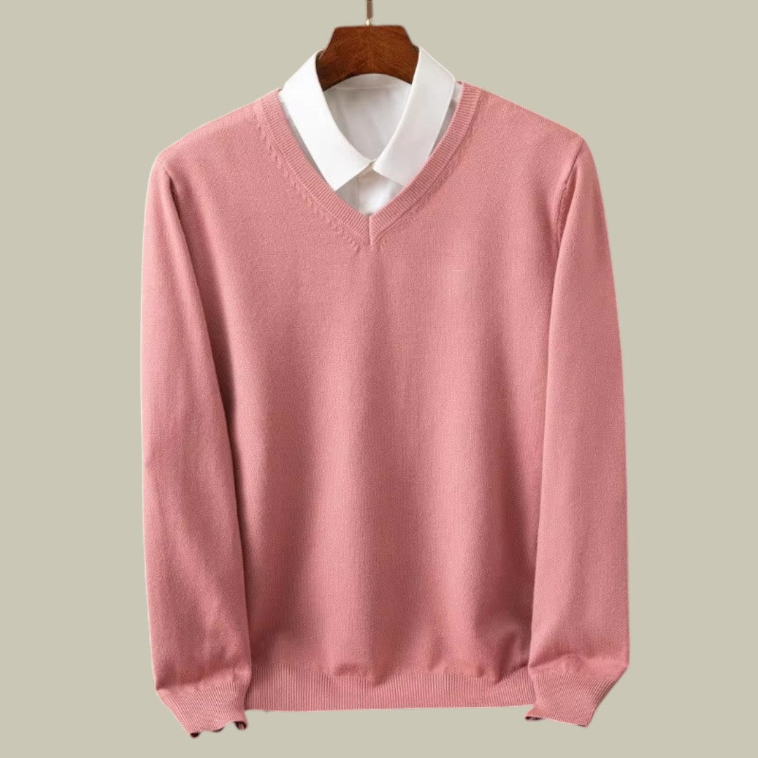 Mens V-Neck Sweater Business Autumn