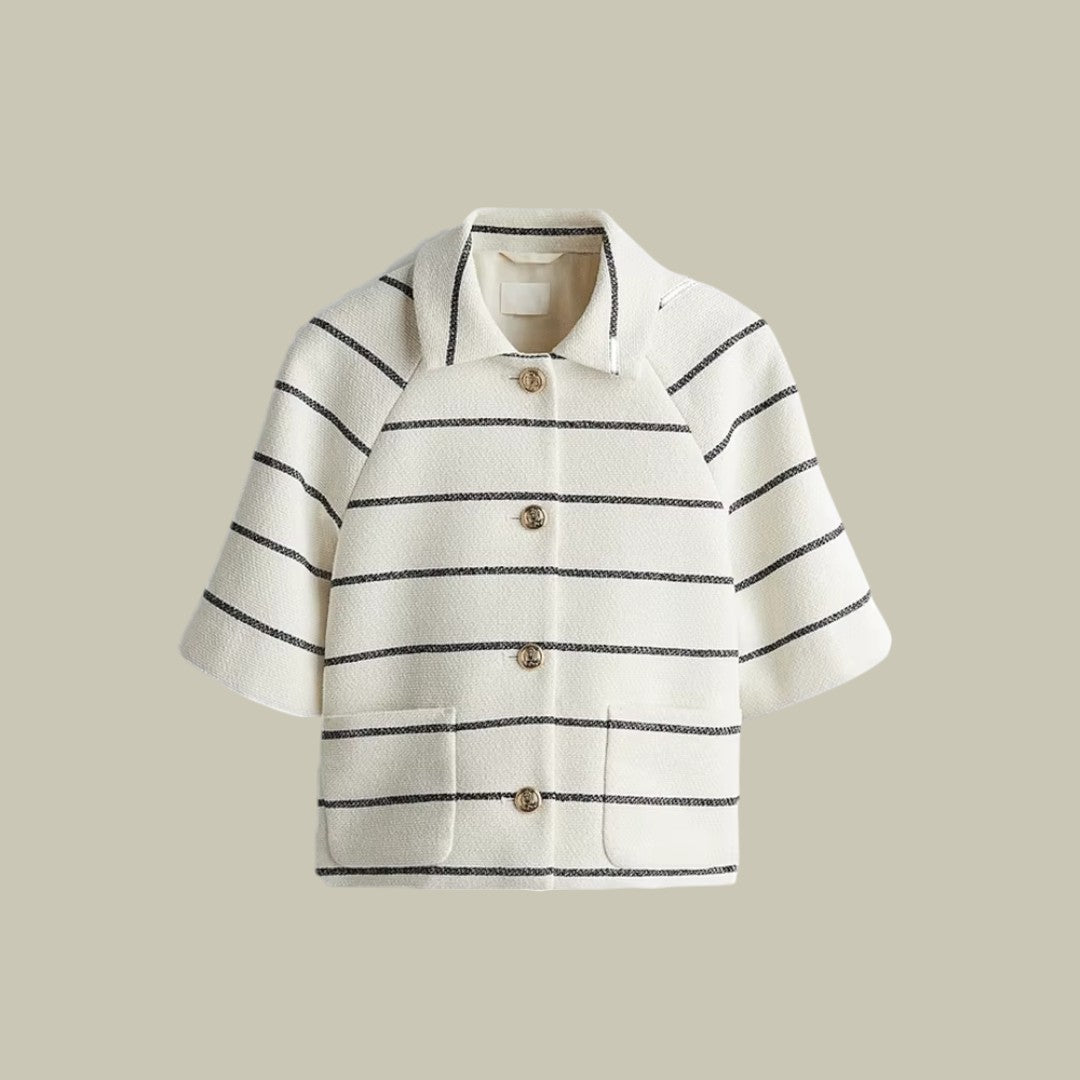 Lux & Classy  • Women's Casual Striped Button Up Summer Blouse