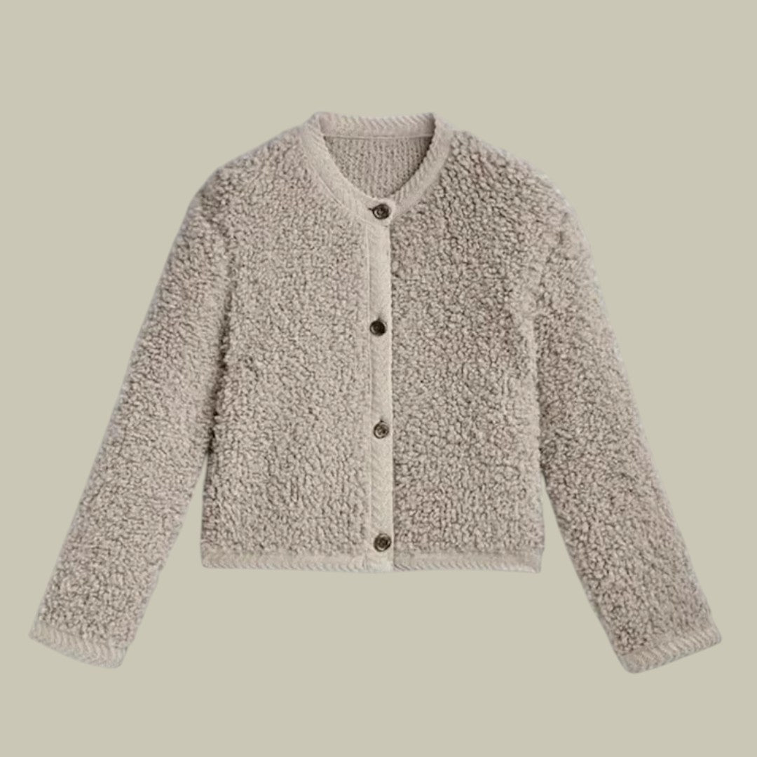Womens Cardigan Teddy Overshirt Jacket