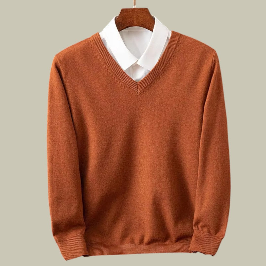 Mens V-Neck Sweater Business Autumn