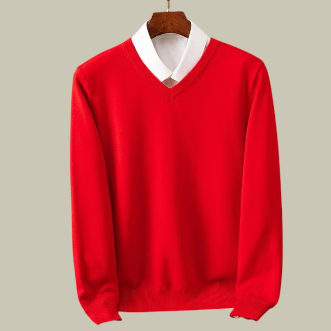 Mens V-Neck Sweater Business Autumn