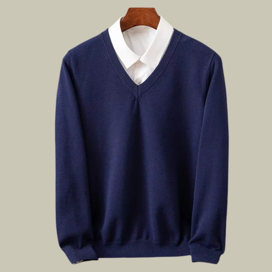 Mens V-Neck Sweater Business Autumn