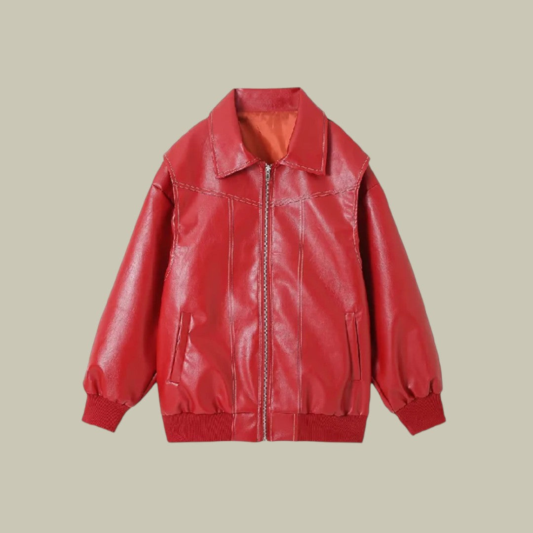 Womens Leather Jacket Oversized