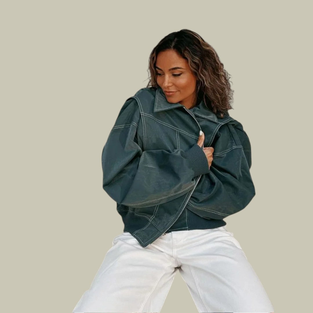 Womens Leather Jacket Oversized