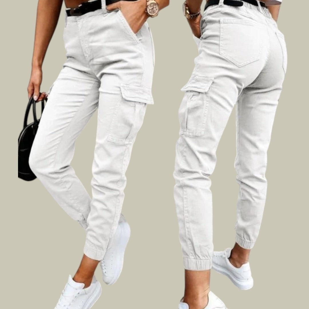 Womens High-Waisted Cargo Pants
