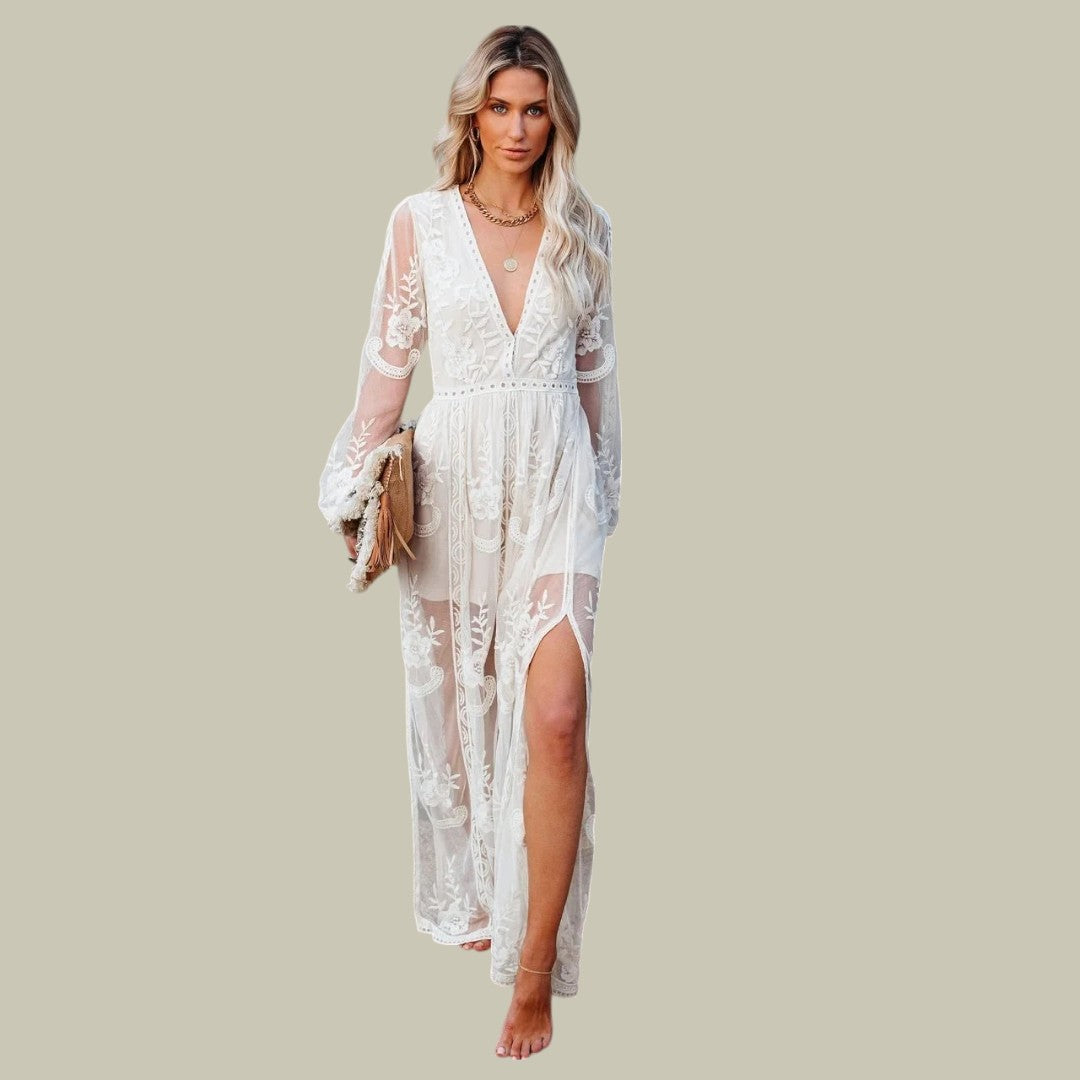 Lux & Classy  • Women's Stylish Embroidered Maxi Dress