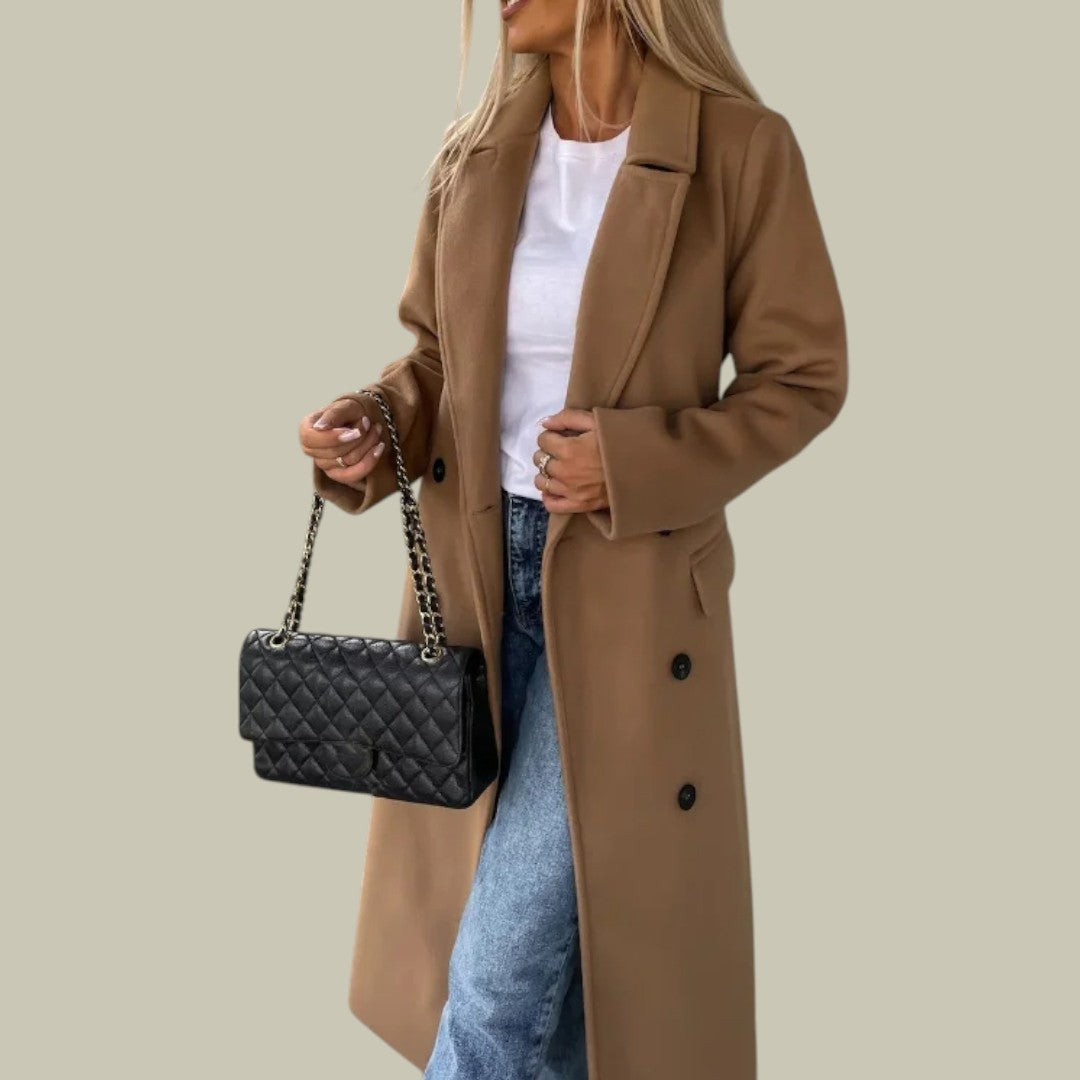 Womens Coat Double Breasted Belted