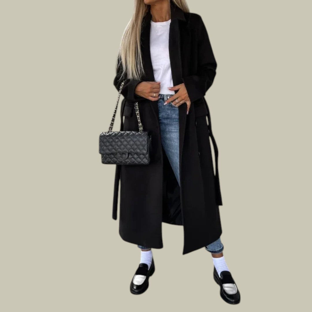 Womens Coat Double Breasted Belted