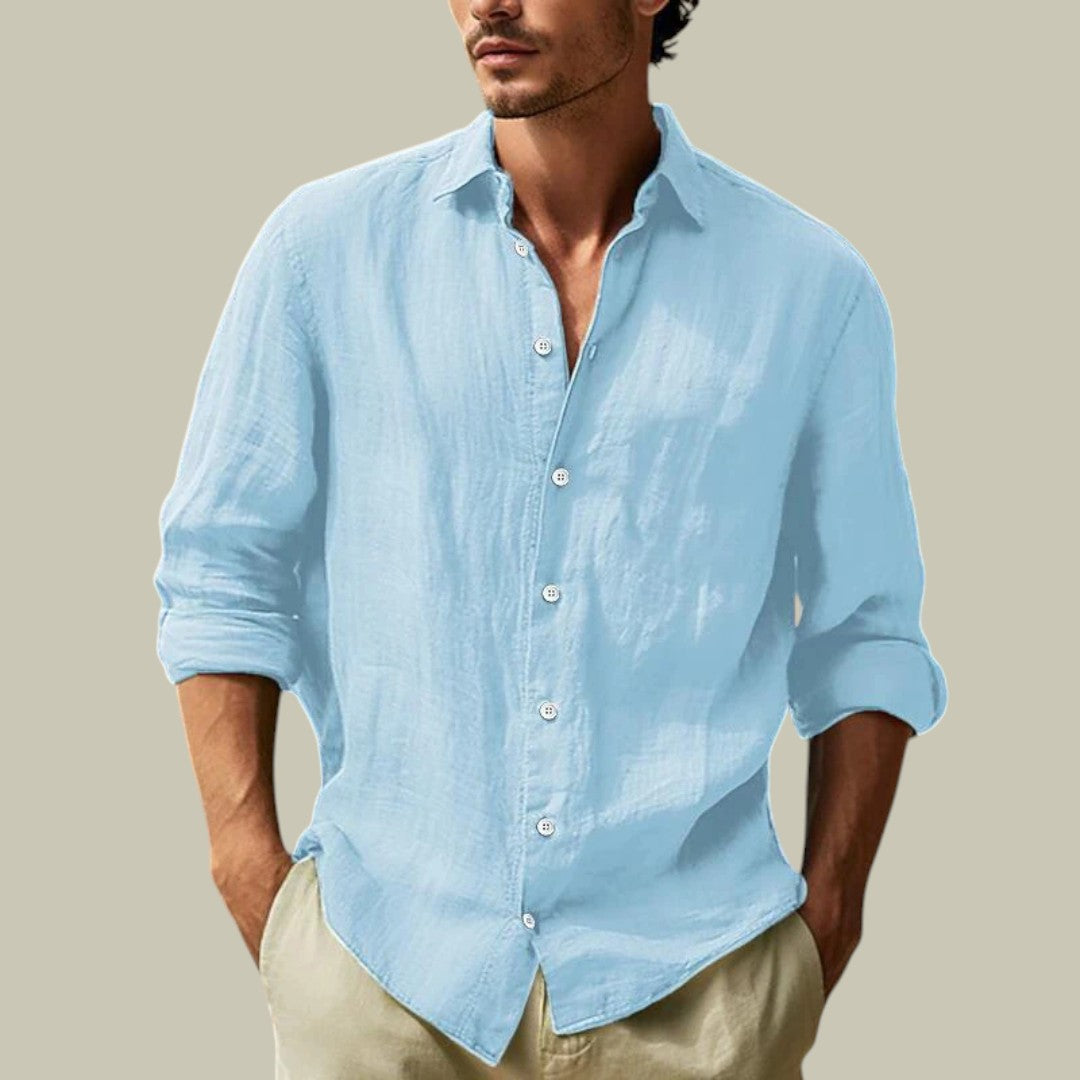 Lux & Classy  • Men's Casual Linen Longsleeve Shirt