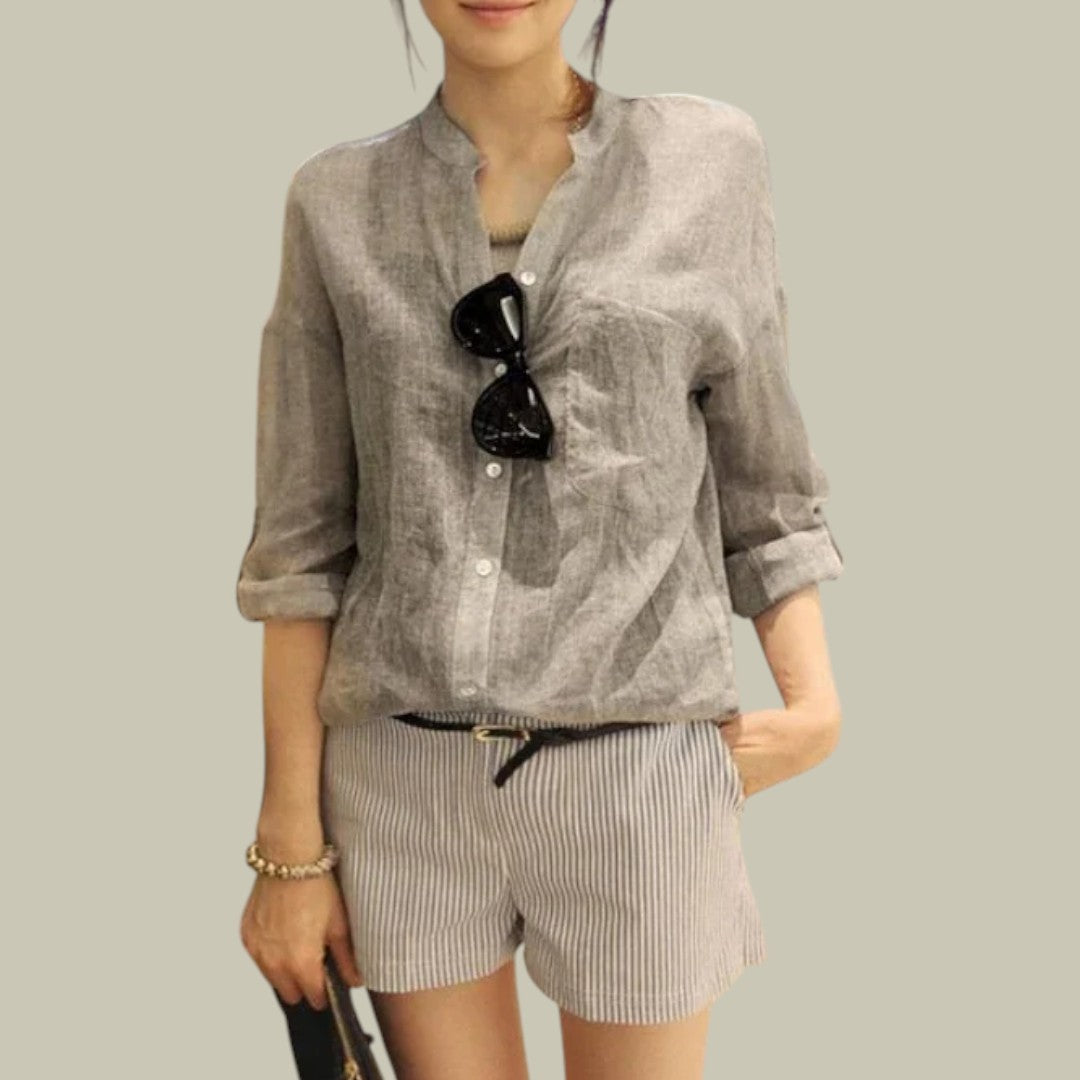 Lux & Classy  • Women's Casual Longsleeve Linen Shirt