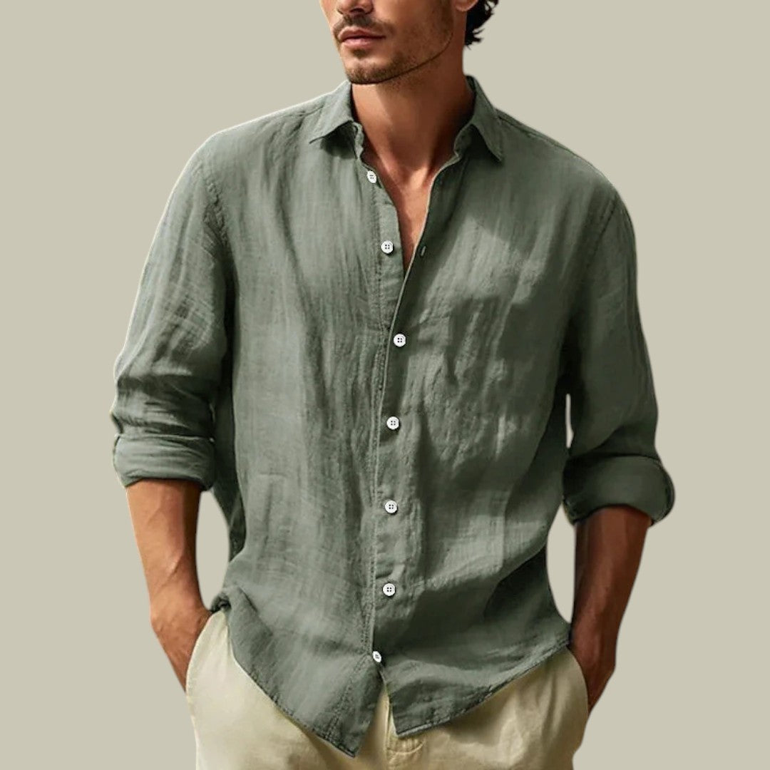 Lux & Classy  • Men's Casual Linen Longsleeve Shirt