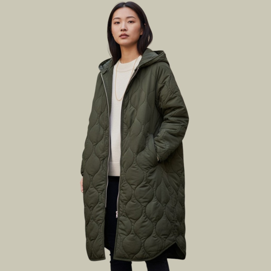 Womens Lightweight Long Puffer Coat