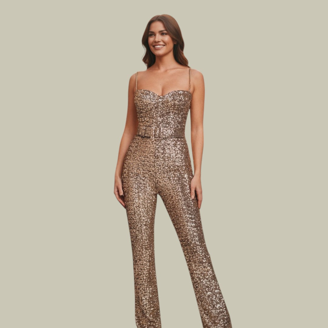 Womens Glamorous Sequin Jumpsuit