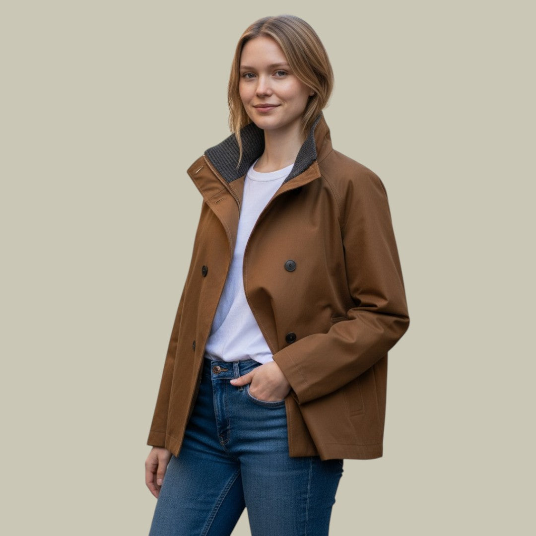 Womens Jacket with Asymmetric Buttons