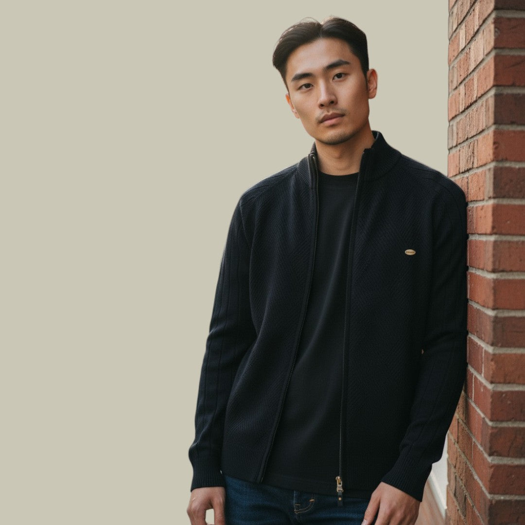 Mens Cardigan Autumn Zipper
