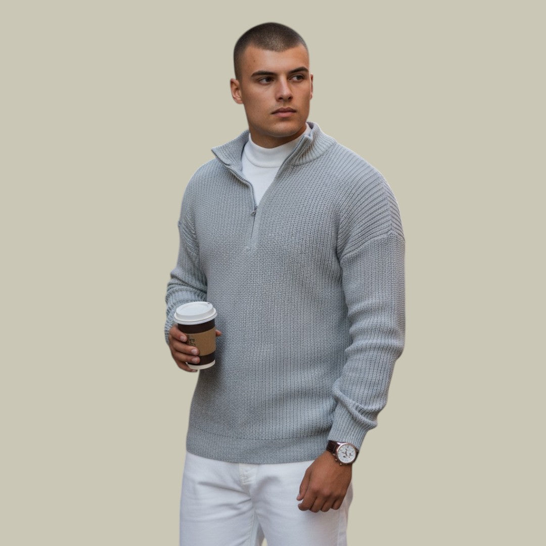 Mens Half-Zip Knitted Sweater