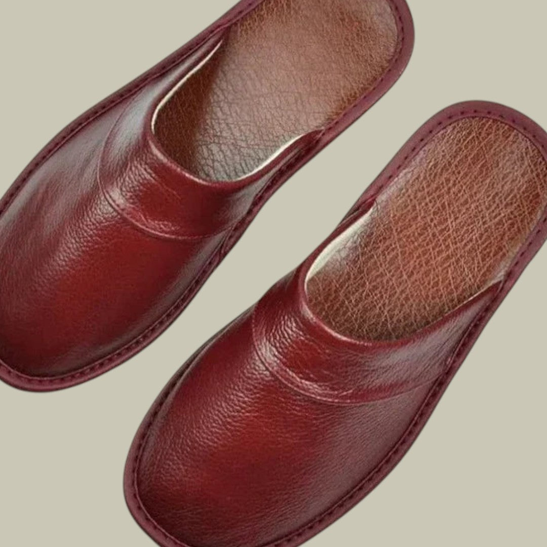 Mens Leather Slippers Home