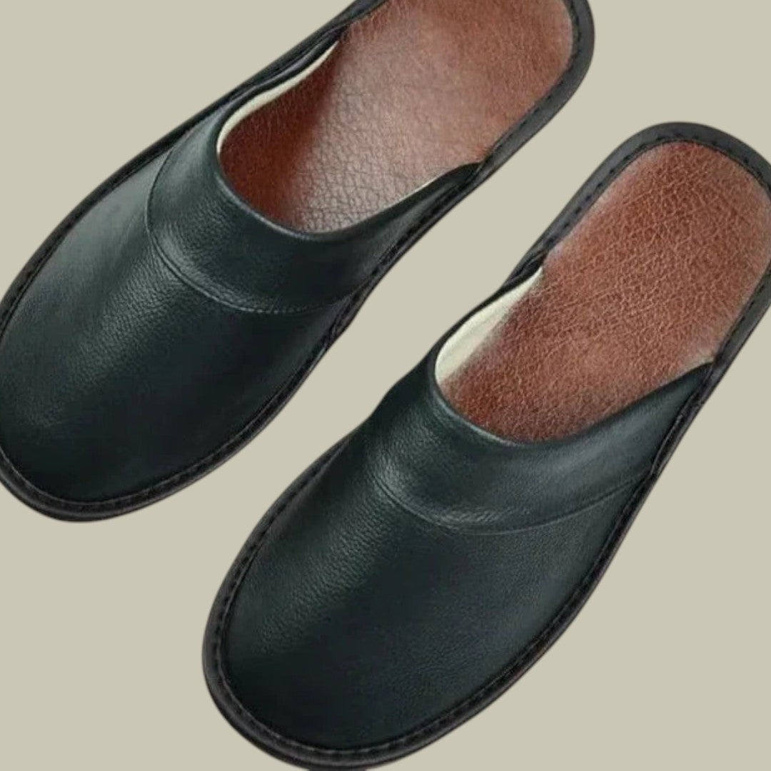 Mens Leather Slippers Home