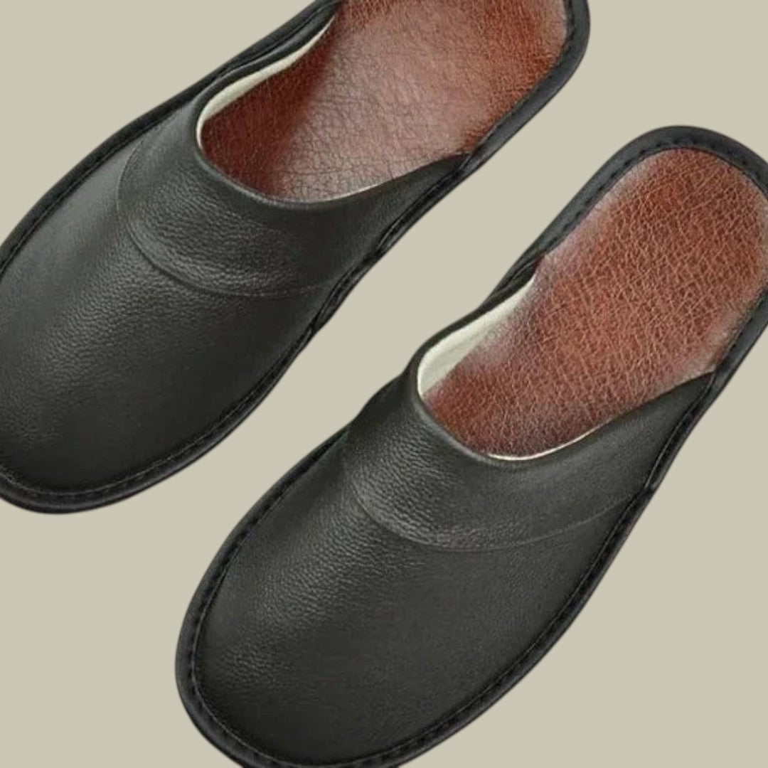 Mens Leather Slippers Home